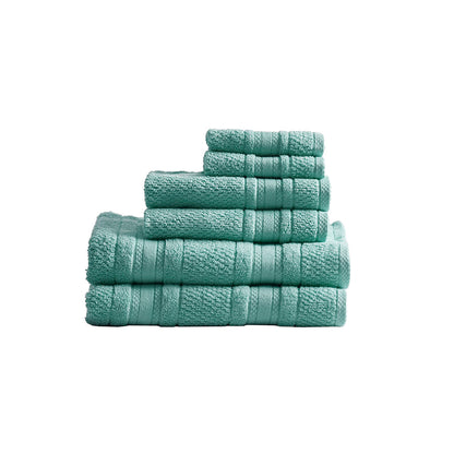 Adrien Super Soft Cotton Quick Dry Bath Towel 6 Piece Set - Teal