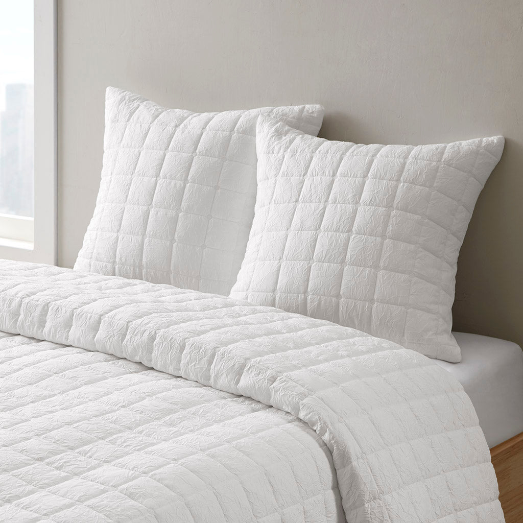 Cocoon Quilt Top Euro Sham - White