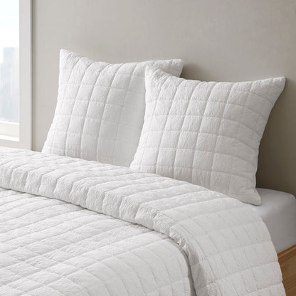 Cocoon Quilt Top Euro Sham - White