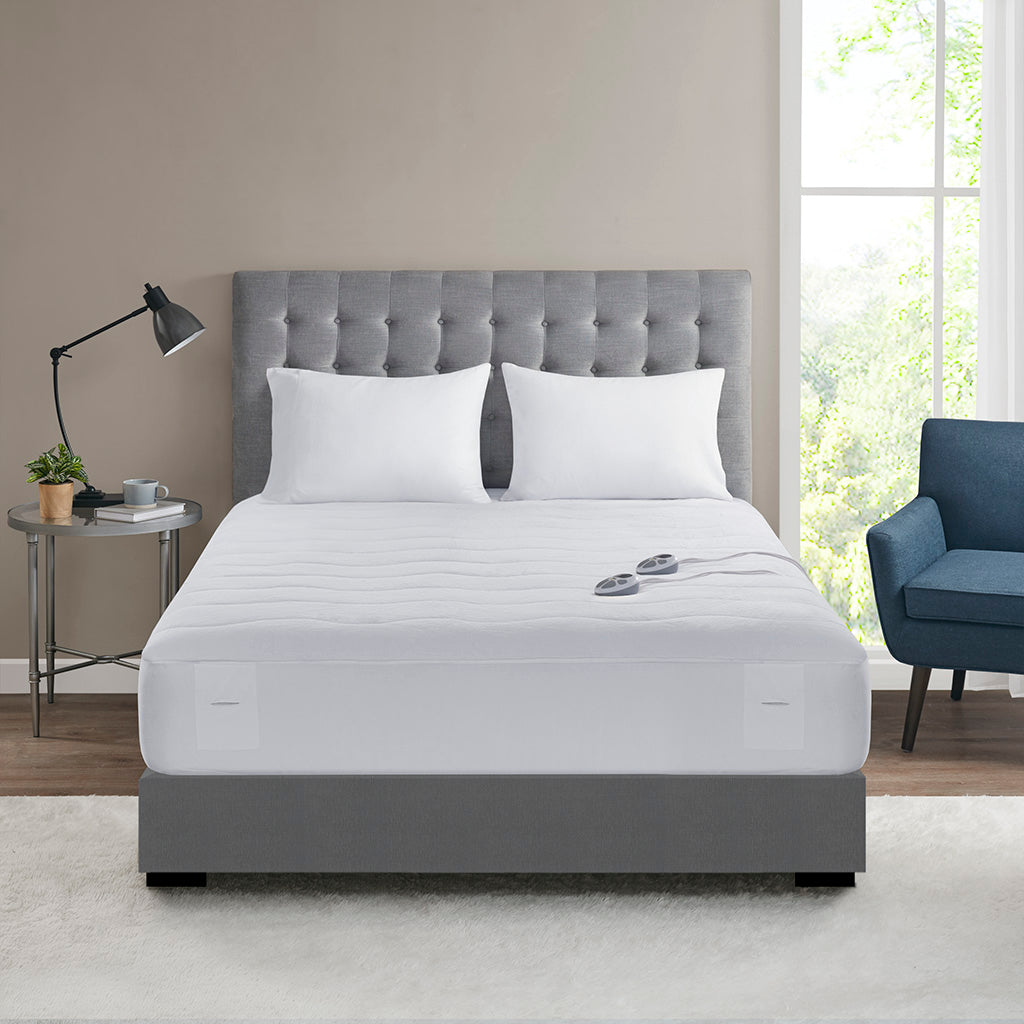 Plush Heated Mattress Pad - White