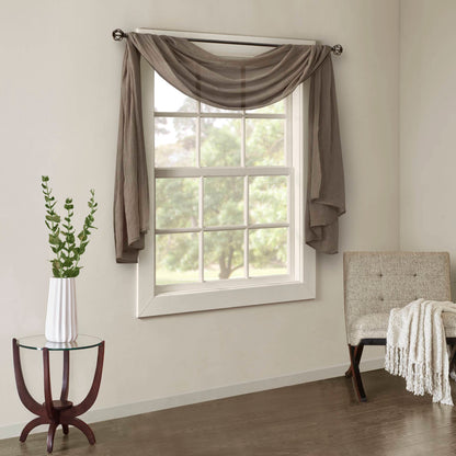 Harper Solid Crushed Scarf Sheer - Taupe
