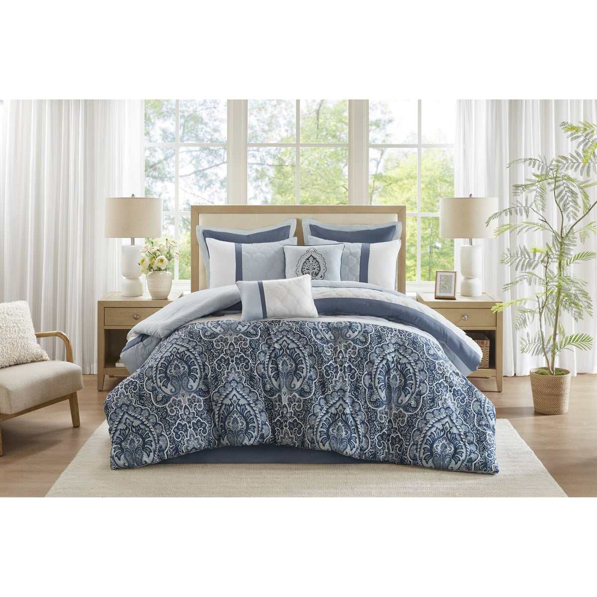 Shawnee 8 Piece Comforter Set - Blue