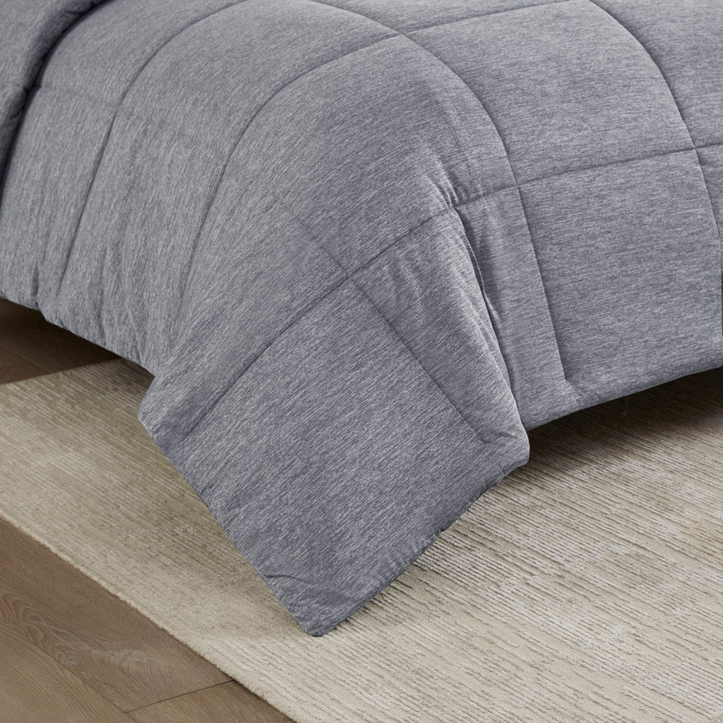 Comfort Cool Jersey Knit Oversized Down Alternative Comforter - Grey