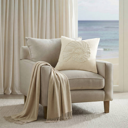 Luna Spiral Shell 1 Piece Cotton Pillow Cover - Linen
