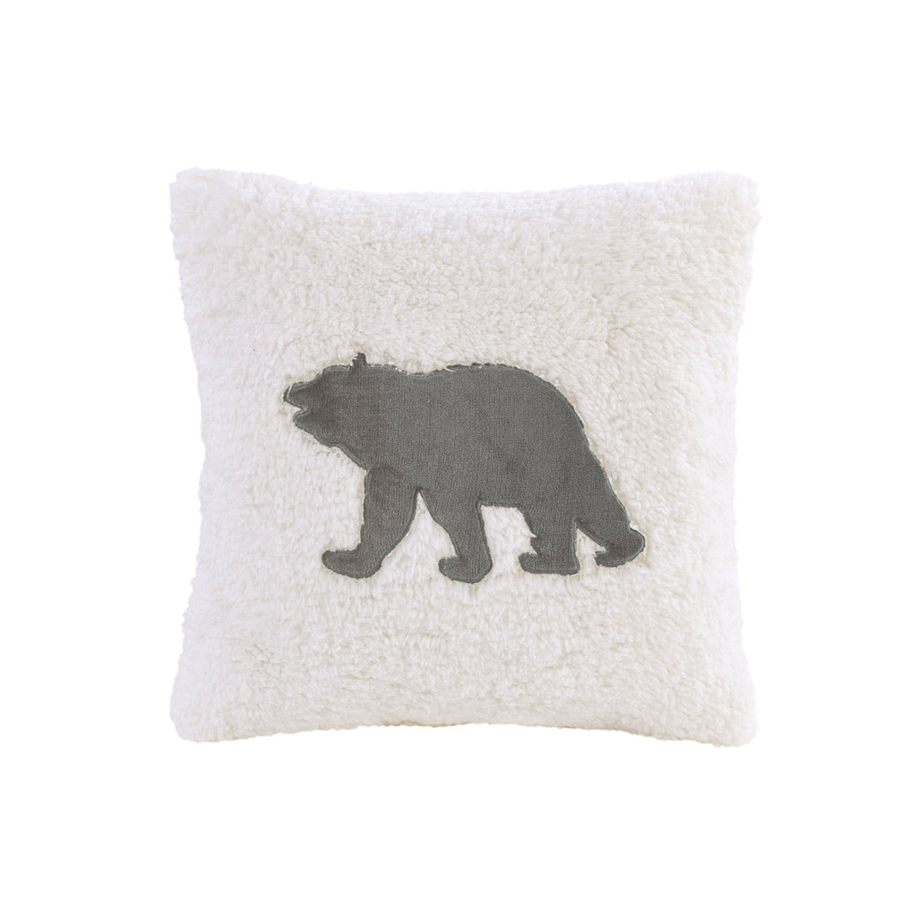 Alton Plush to Sherpa Down Alternative Comforter Set - Charcoal/Ivory
