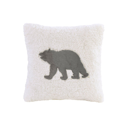 Alton Plush to Sherpa Down Alternative Comforter Set - Charcoal/Ivory