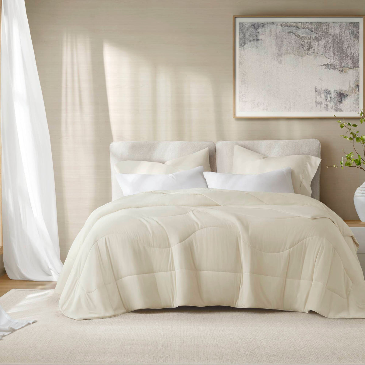 Cooling Reversible Tencel Comforter Blanket - Ivory
