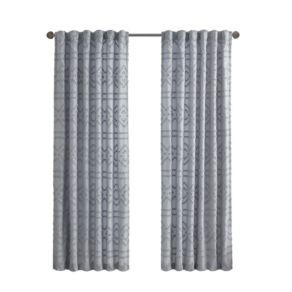 Annie Solid Clipped Jacquard Window Curtain