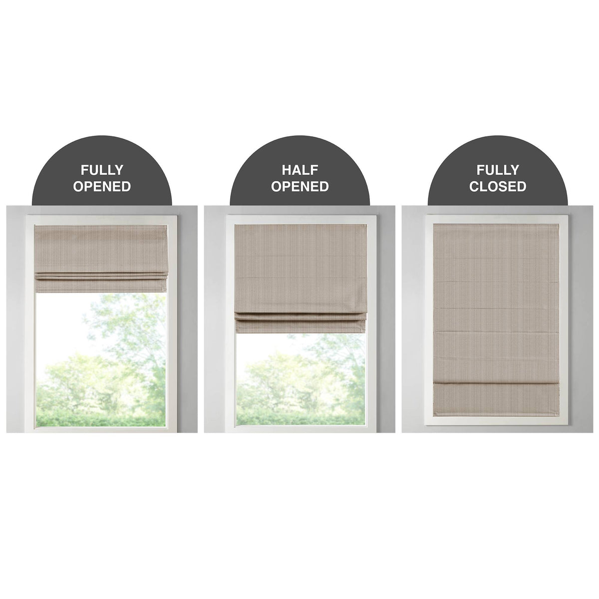 Galen Basketweave Cordless Roman Shade Collection - Taupe