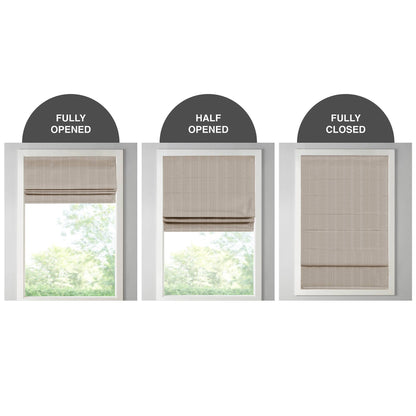 Galen Basketweave Cordless Roman Shade Collection - Taupe
