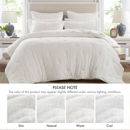 Breeze cotton gauze embroidered Euro Sham - White