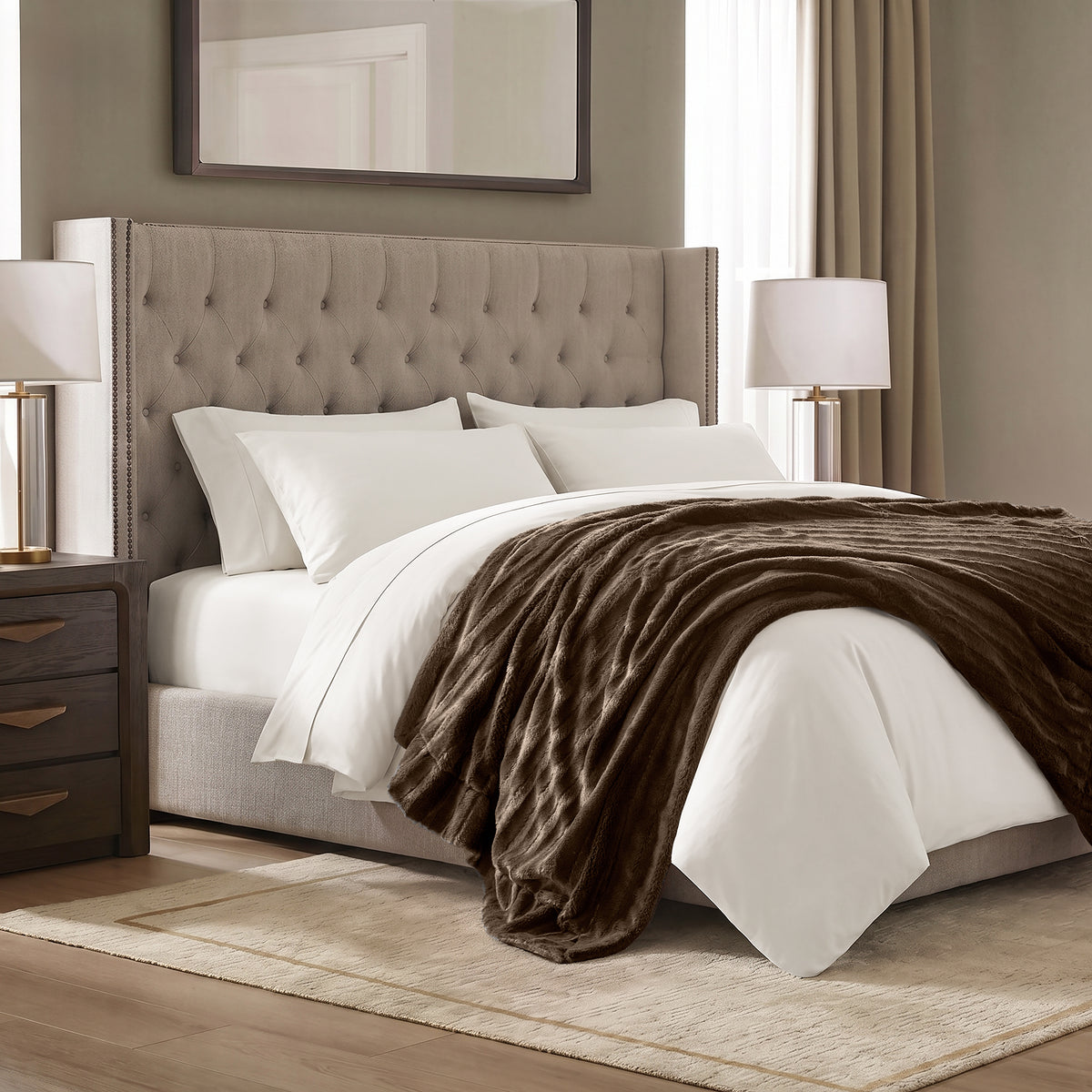 Duke Long Fur Throw - Brown