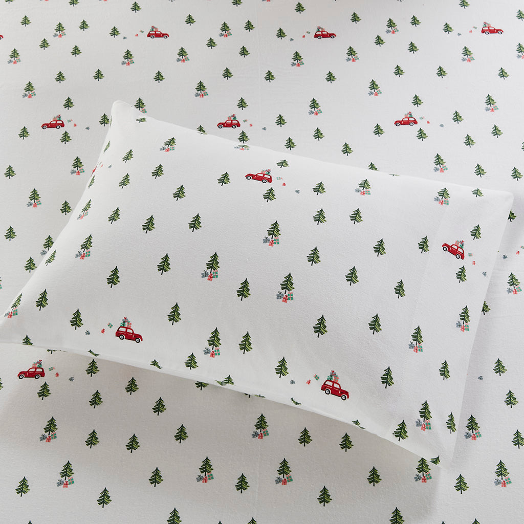 Cotton Flannel Sheet Set - Green Tree Trip