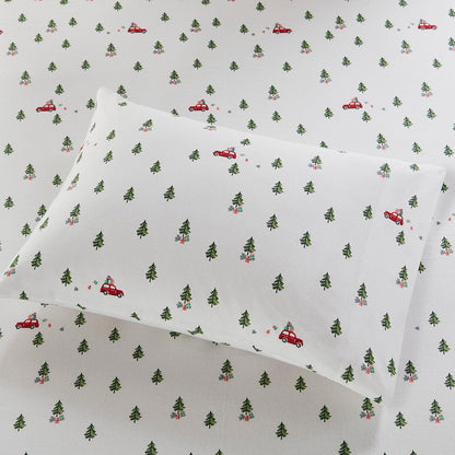 Cotton Flannel Sheet Set - Green Tree Trip