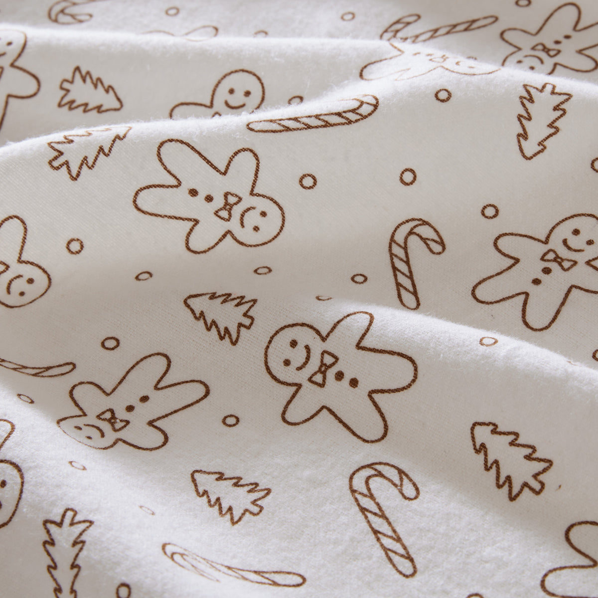 Cozy Soft Cotton Flannel Printed Sheet Set - Gingerbread Men