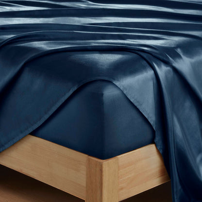 Satin Luxury Sheet Set - Midnight Blue