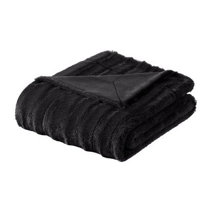 Duke Long Fur Throw - Black