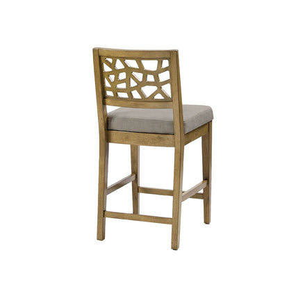 Crackle Counter Stool - Light Grey