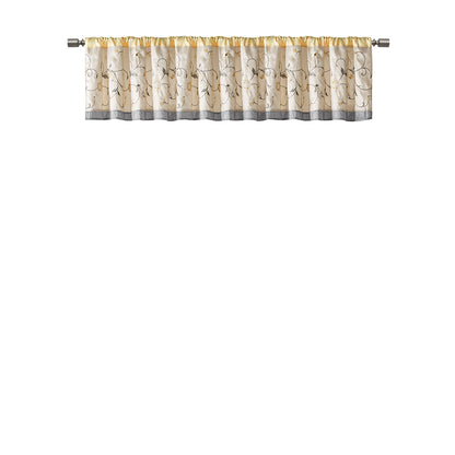 Serene Embroidered Window Valance - Yellow