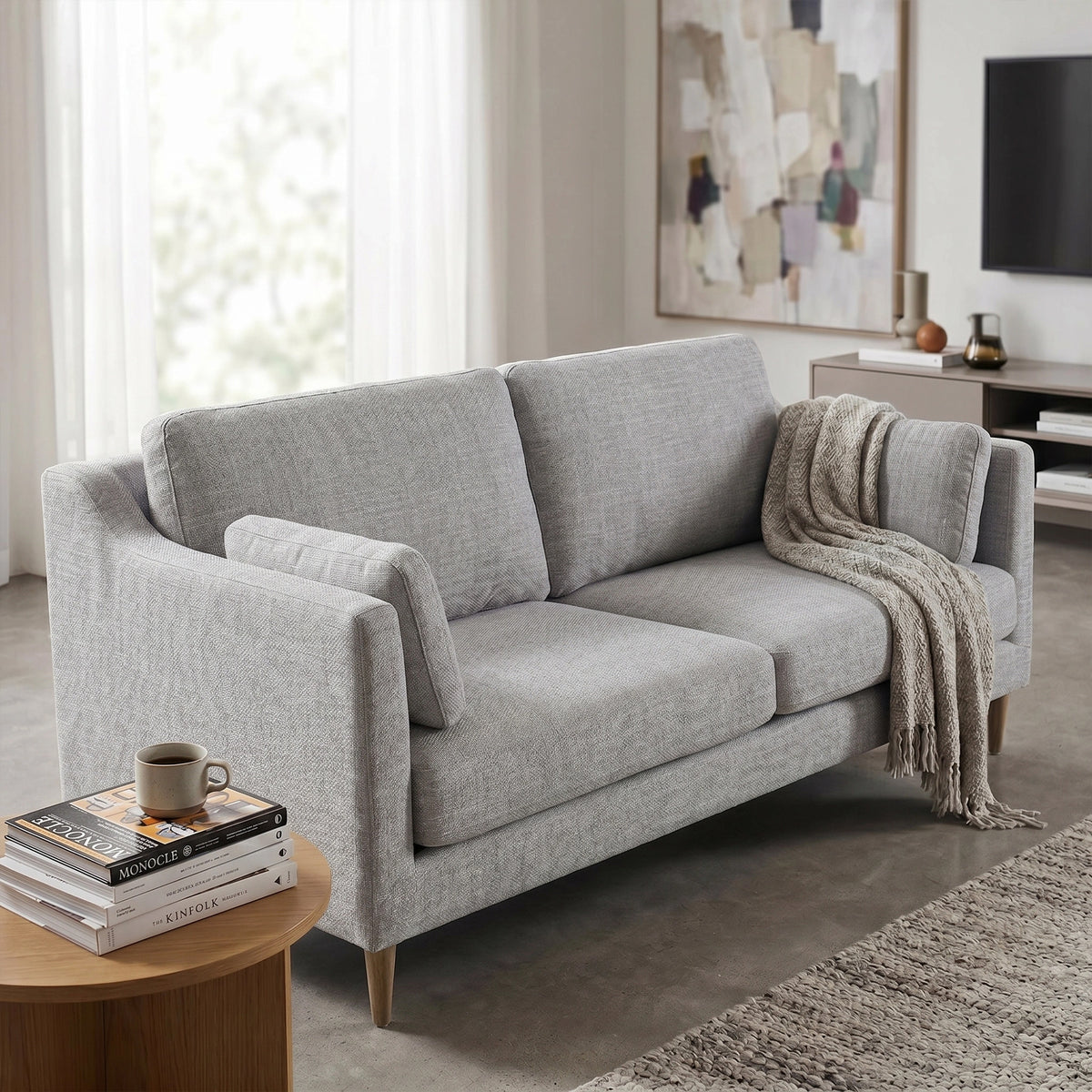 Gabriella Dining Bench Sofa - Med Grey