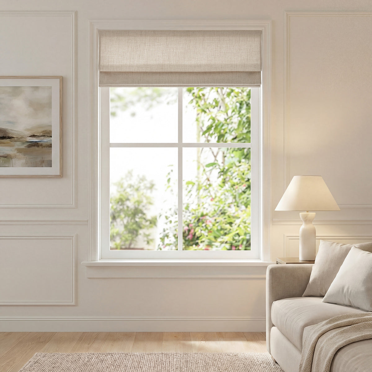 Mira Cordless Roman Shade - Neutral
