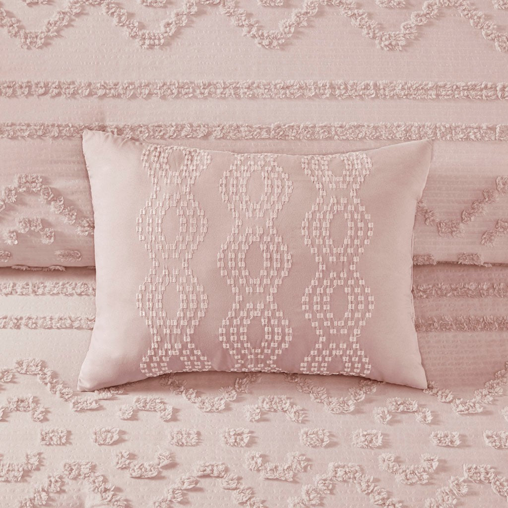 Annie Solid Clipped Jacquard Duvet Cover Set
