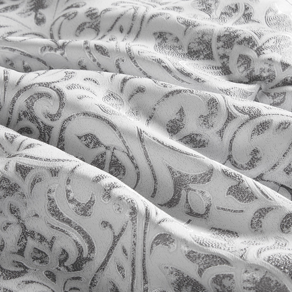 Emilia 12 Piece Jacquard Comforter Set with Bed Sheets - Silver