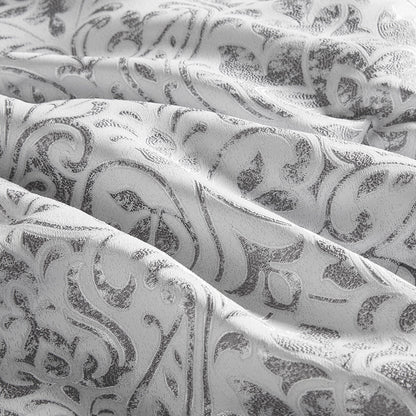 Emilia 12 Piece Jacquard Comforter Set with Bed Sheets - Silver