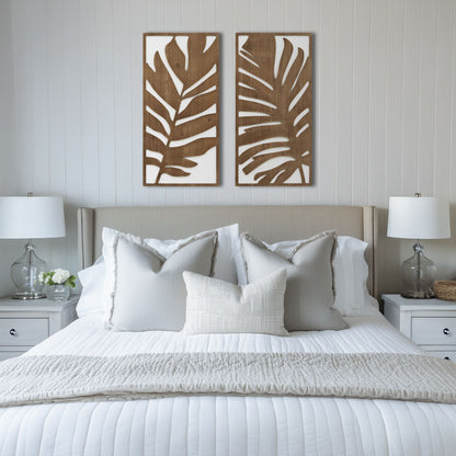 Birch Botanical Two-tone Wood Panel Wall Décor Set - Monstera