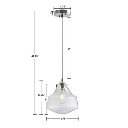 Elm Bell-Shaped Glass Pendant - Smoke Grey