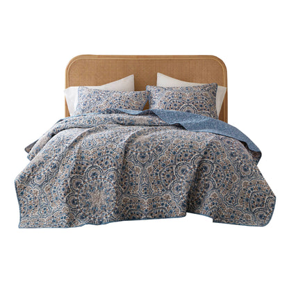 Valerie Boho Reversible Quilt - Blue