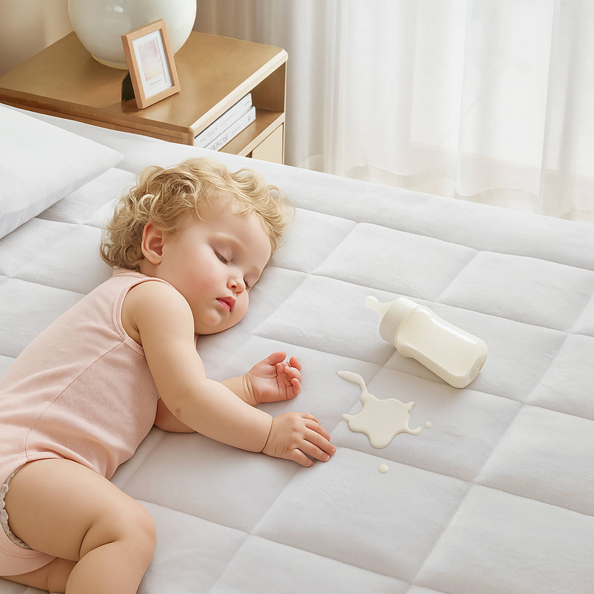 Cloud Soft Overfilled Plush Waterproof Mattress Pad - White