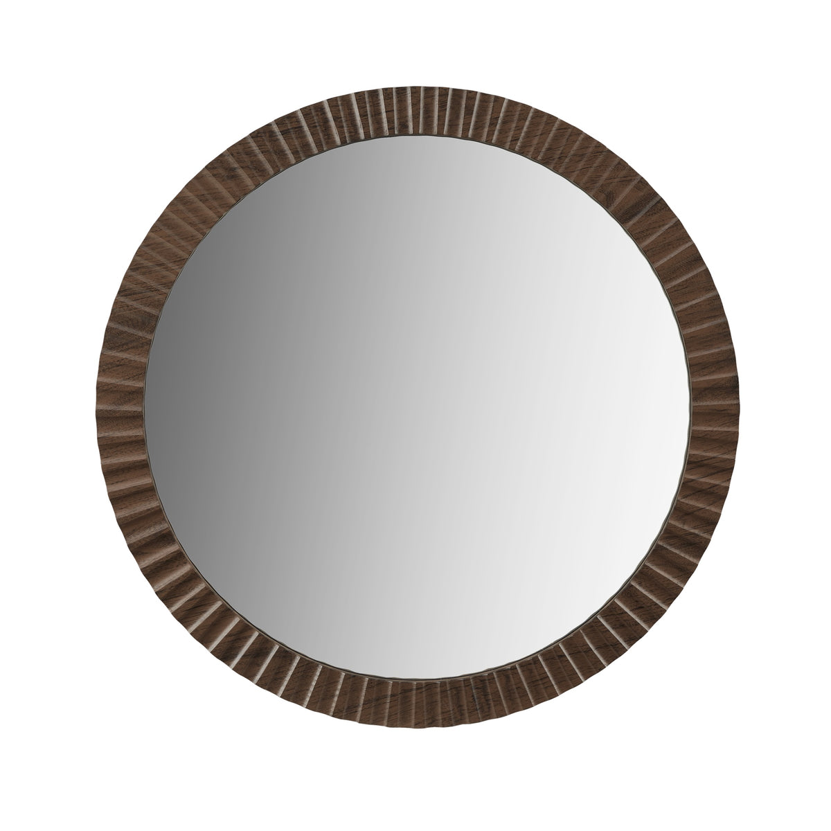 Simone Fluted Wall Mirror - Walnut Brown