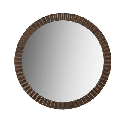 Simone Fluted Wall Mirror - Walnut Brown