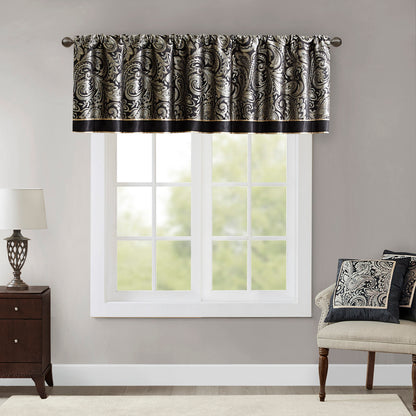 Aubrey Jacquard Window Valance - Black
