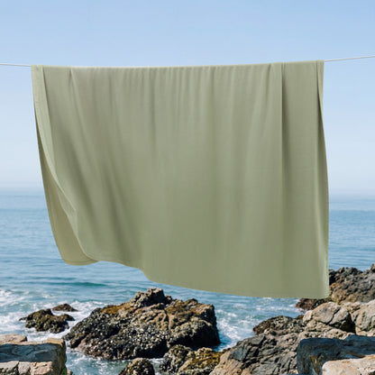100% Certified Egyptian Cotton Blanket - Micro- herringbone Green