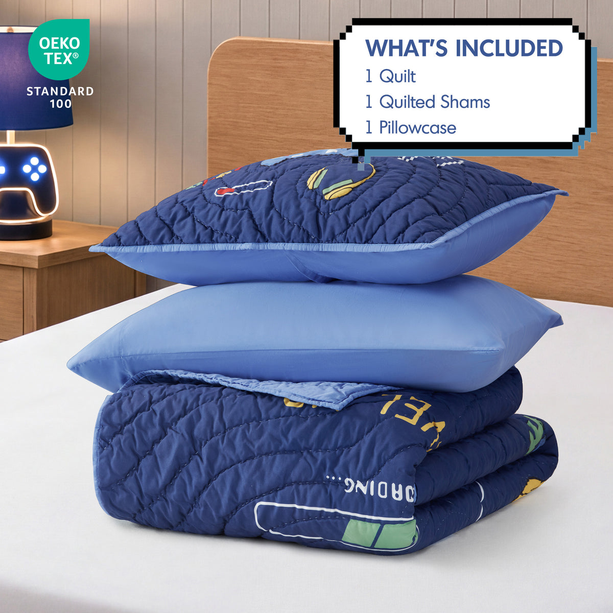 Game Quilt Set - Navy