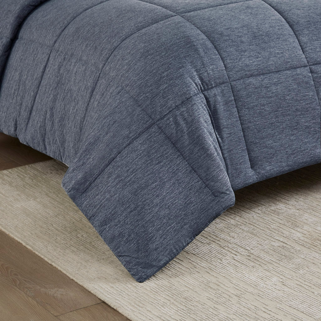 Comfort Cool Jersey Knit Oversized Down Alternative Comforter - Navy