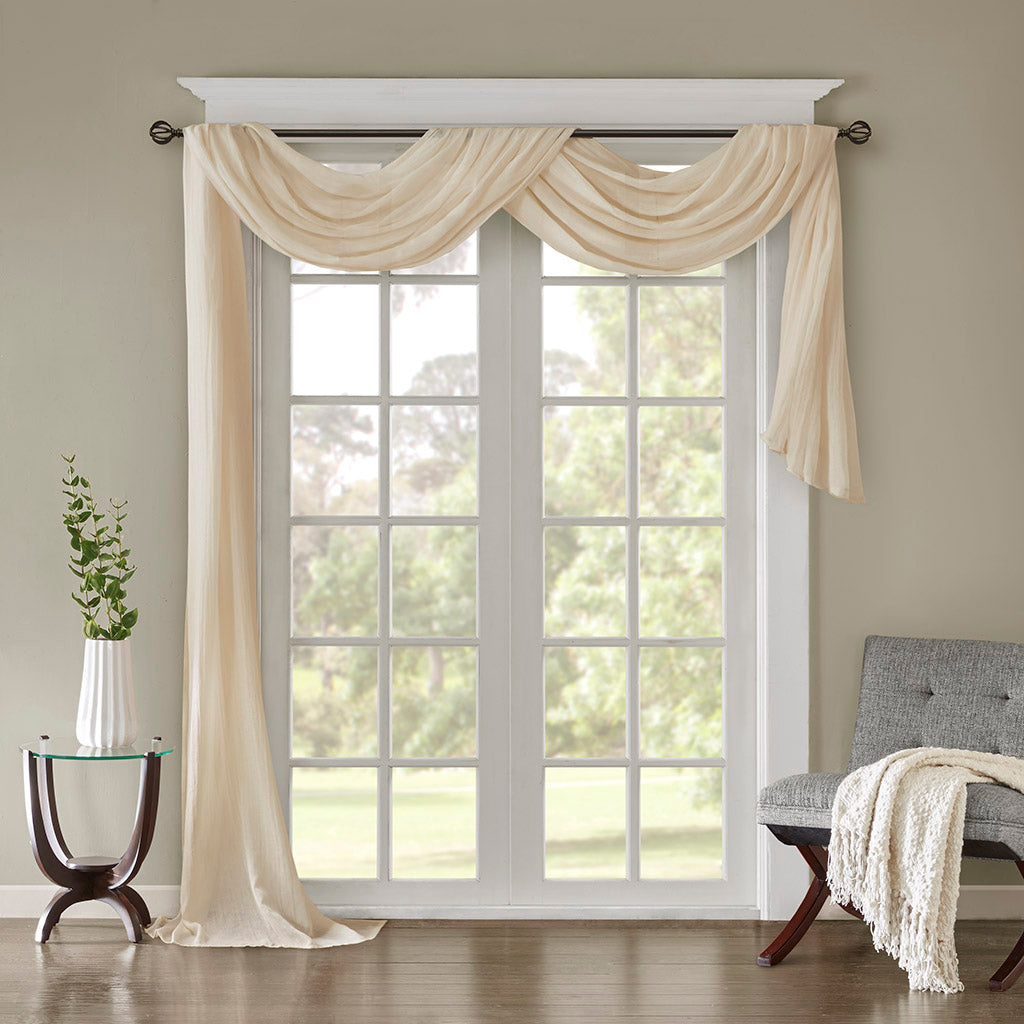 Harper Solid Crushed Scarf Sheer - Cream