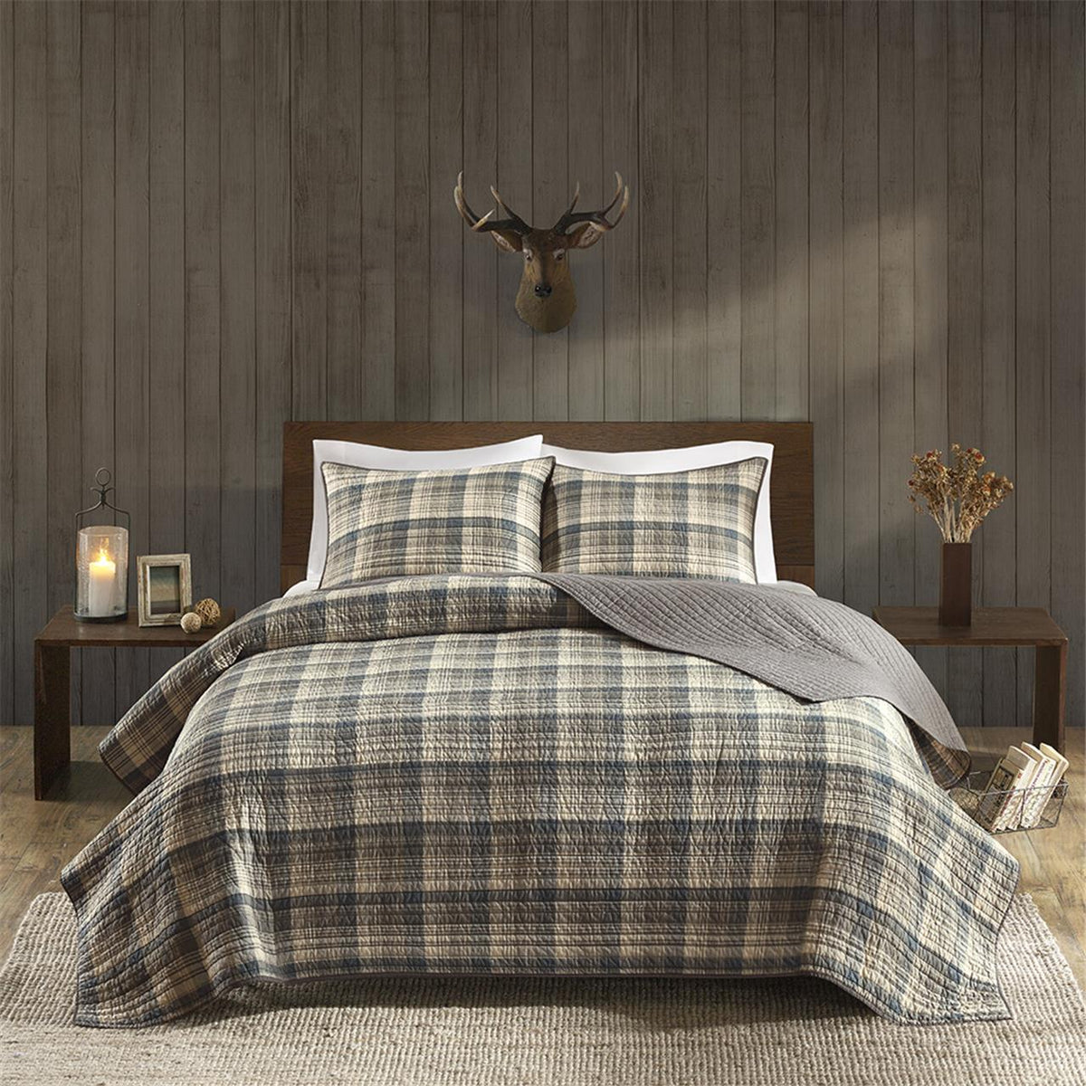 Tasha 100% Cotton Oversized Quilt Mini Set - Tan