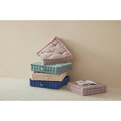 Azza Poly Chenille Square Floor Pillow Cushion - Aqua