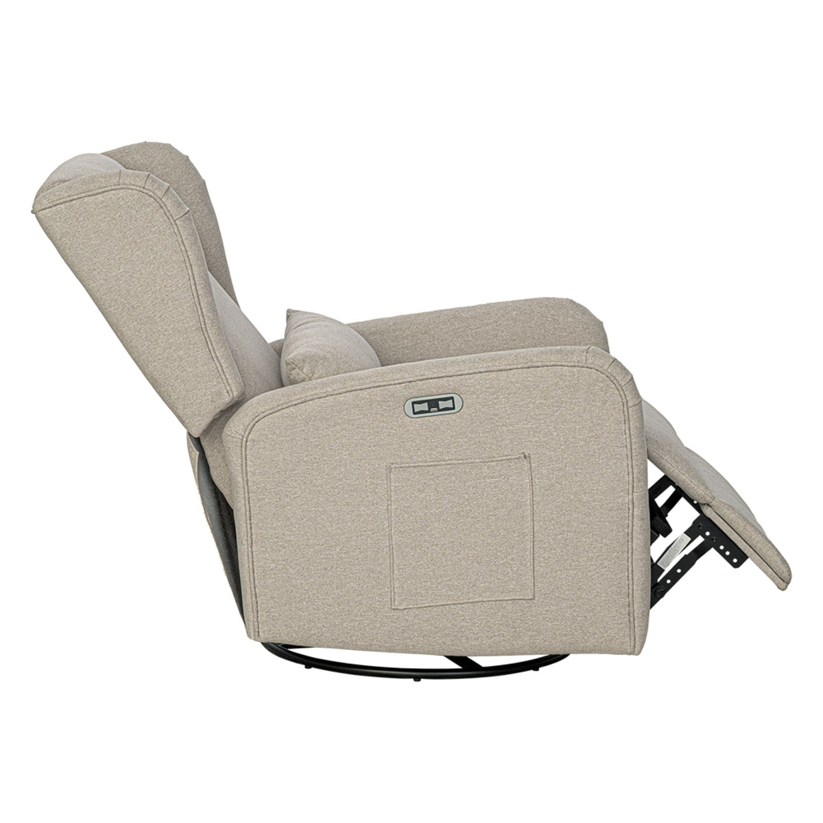Candace Power Recliner 3-in-1 with Swivel, Glider, Charging Station - Beige