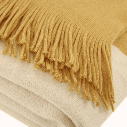 Stockholm Color Block Faux Cashmere Throw - Yellow