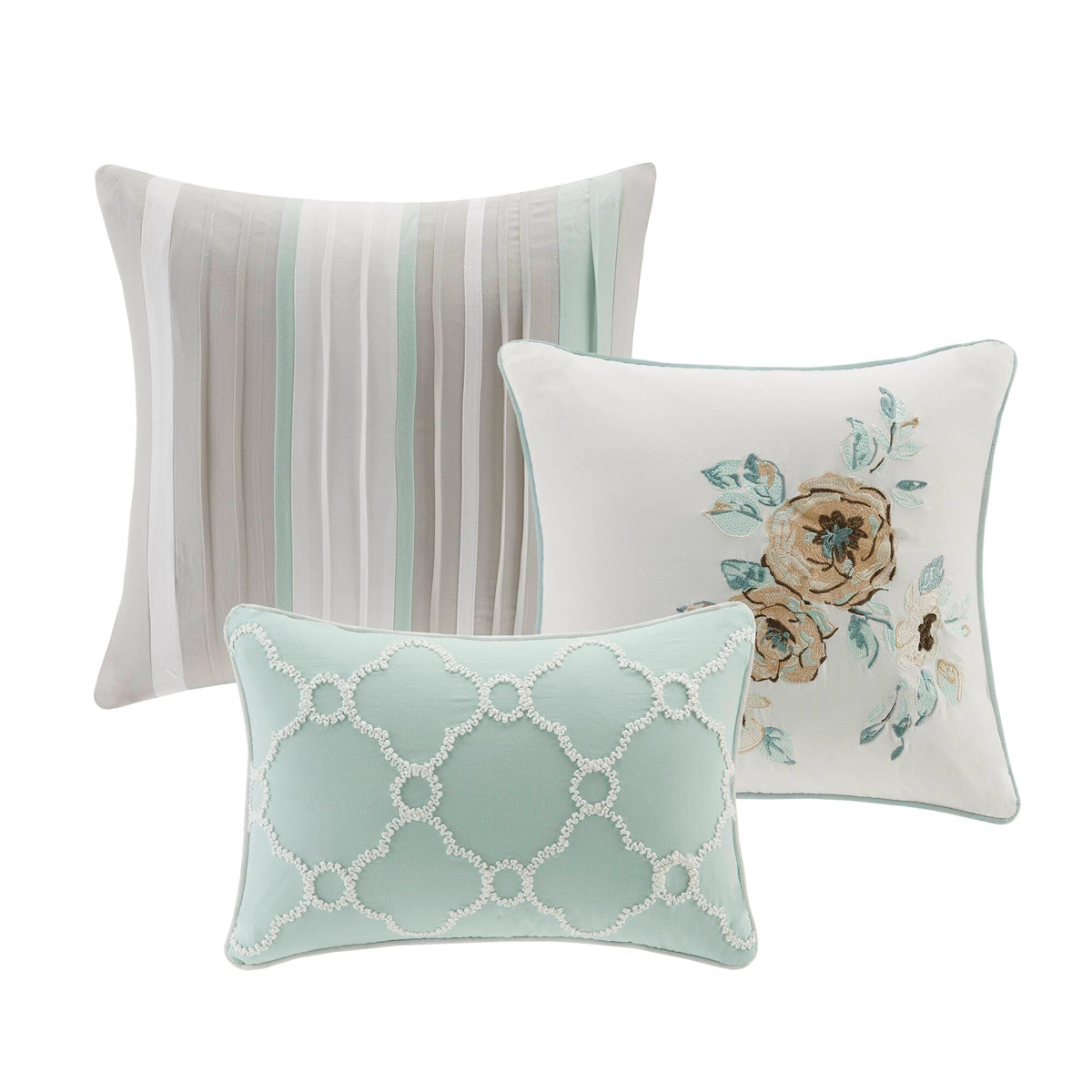 Willa 6 Piece Cotton Quilt Set with Throw Pillows - Green