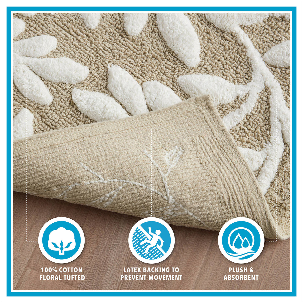 Serene Cotton Tufted Bath Rug - Natural