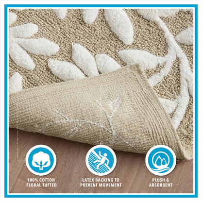 Serene Cotton Tufted Bath Rug - Natural
