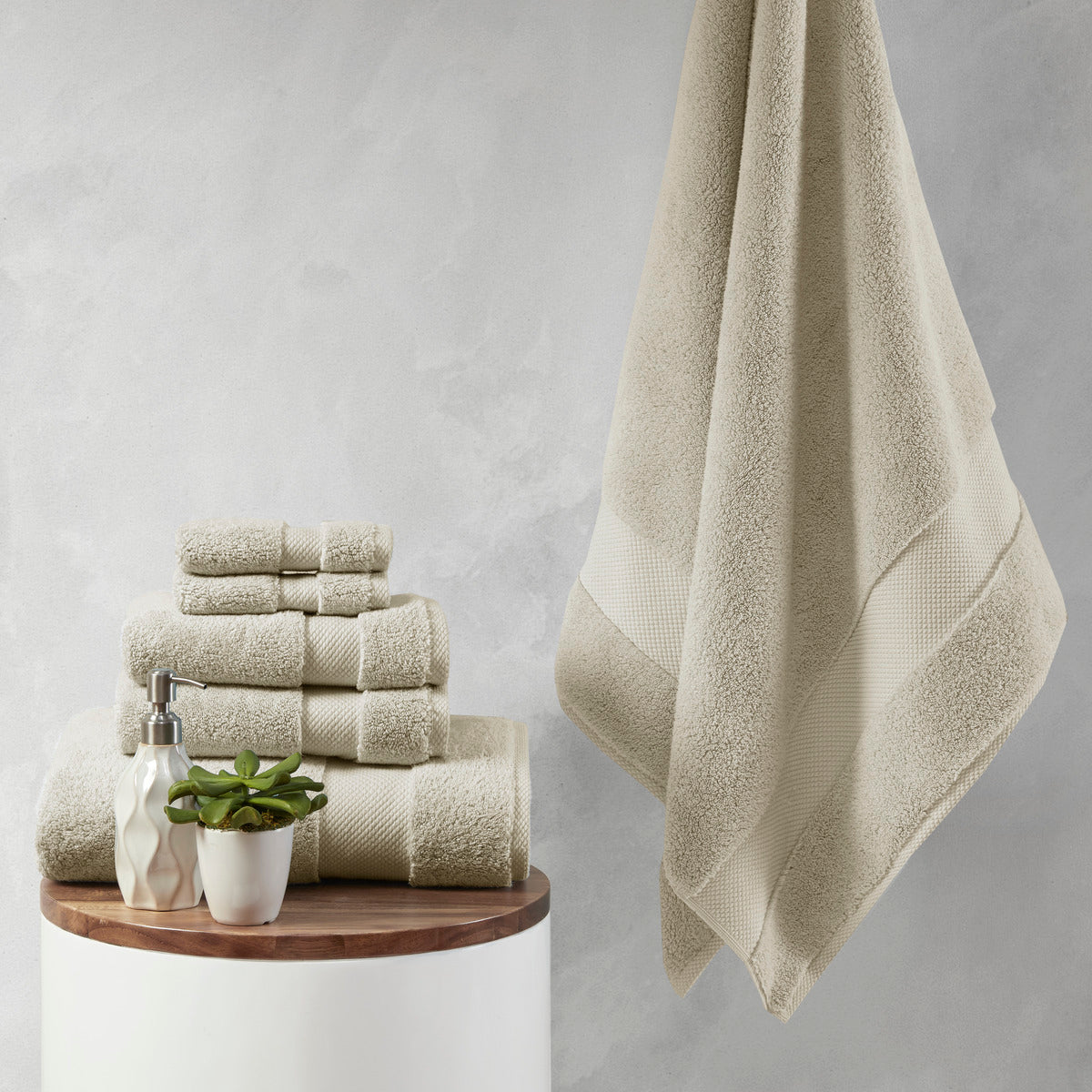 Splendor 1000gsm 100% Cotton 6 Piece Towel Set - Natural