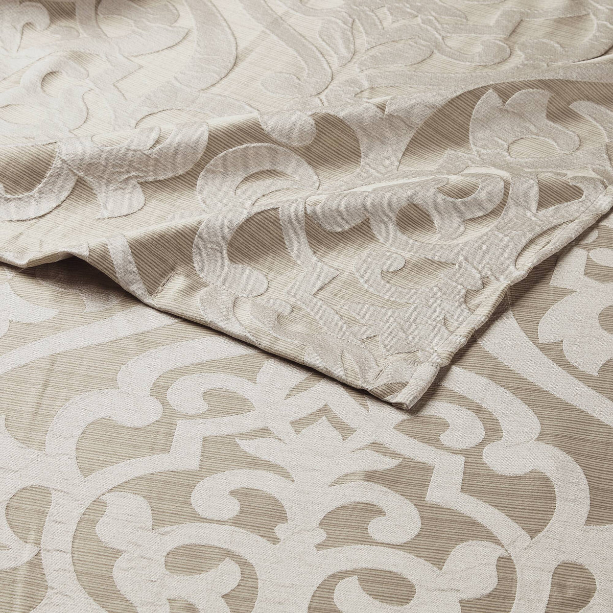Odette Jacquard Shower Curtain - Tan/Ivory