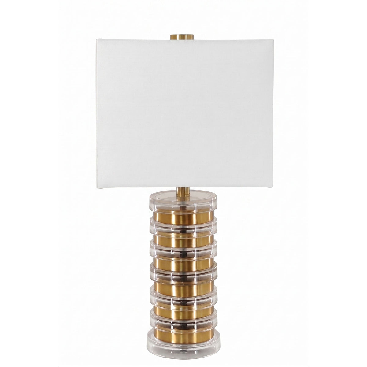 Elowen Acrylic Disc Table Lamp - Gold/Clear