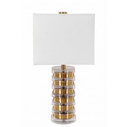 Elowen Acrylic Disc Table Lamp - Gold/Clear